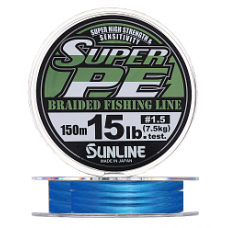 Шнур Sunline NEW SUPER PE 150м #0.6 6lb Blue