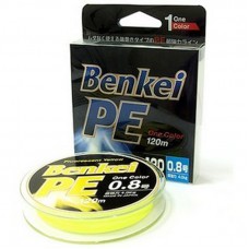 Шнур плетеный Benkei 1 Color yellow 120м #0,8 4кг 