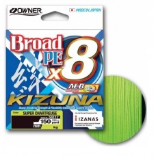 Шнур плетеный Owner BROAD Kizuna X8 135м #0,13 1,0мм 6,7кг Chartreuse